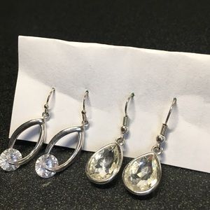 Silver pendant earrings